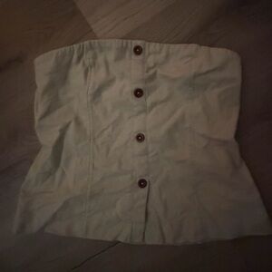 Abercrombie & Fitch Tan Button-Up Tube Top